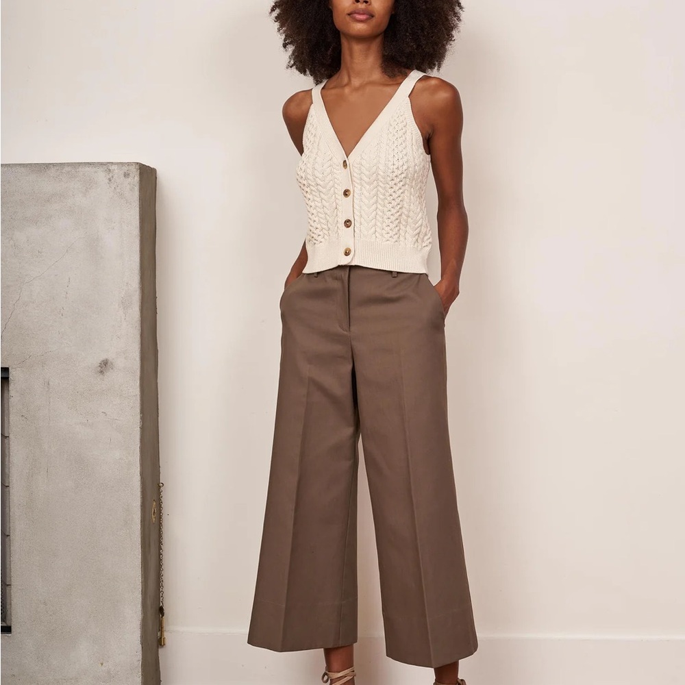 La Ligne Cream Cable Knit Top